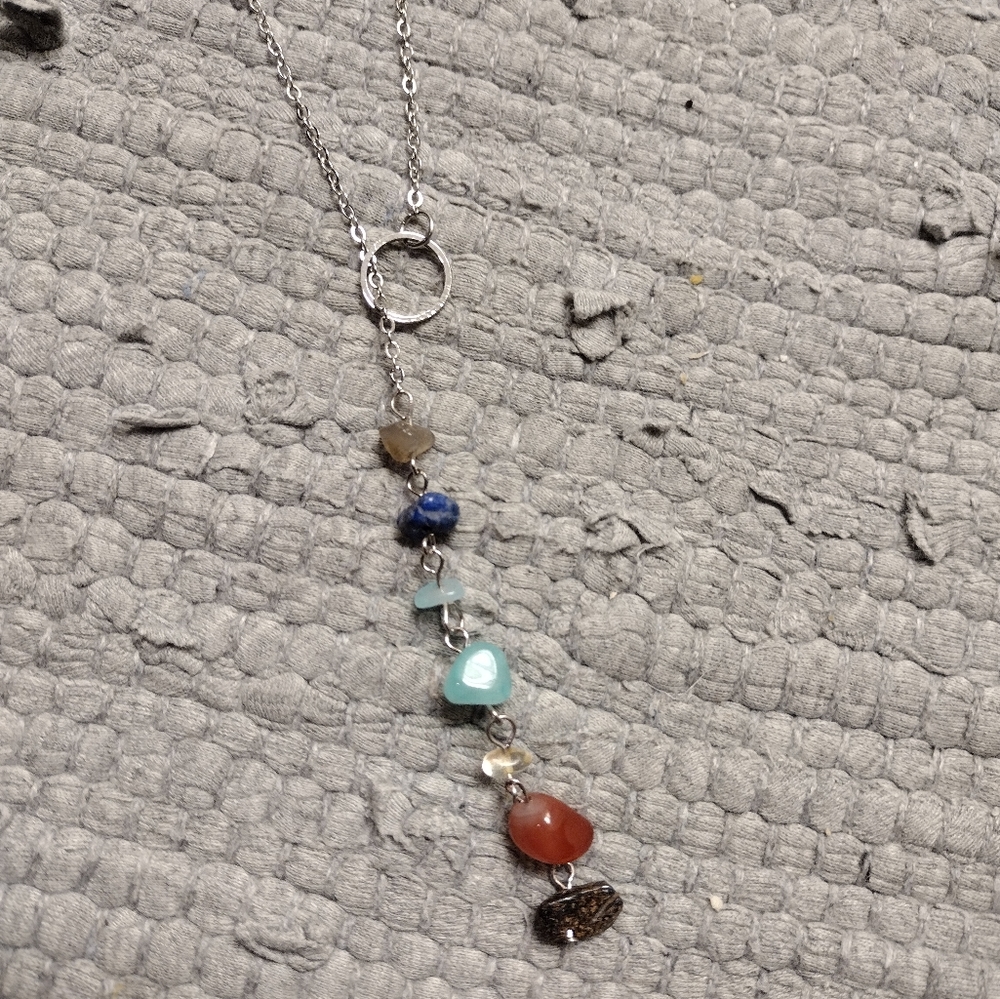 3/ $25 ✨Best Seller✨🧘Chakra Gemstone Chain Necklace Silver or Gold - Picture 6 of 9